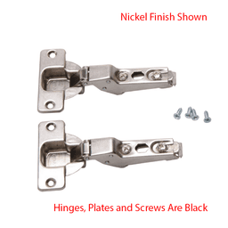 Inset Door Hinge Kit for KV Pocket Door Slides for 3/4" Door Thickness, 3/4" Cup Diameter, Self-Closing, Black