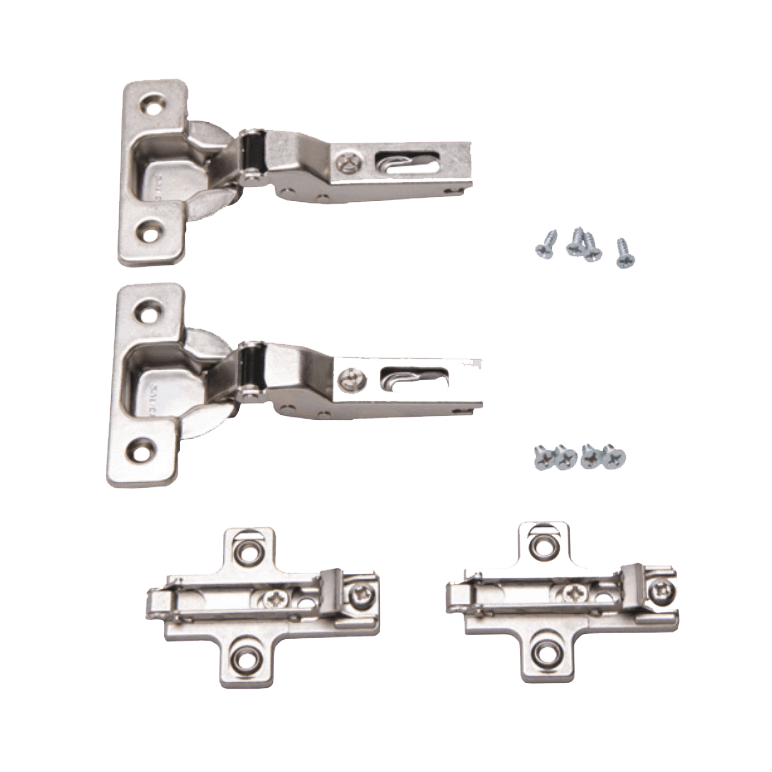 Inset Door Hinge Kit for KV Pocket Door Slides for 3/4" Door Thickness, 3/4" Cup Diameter, Free-Swinging, Nickel