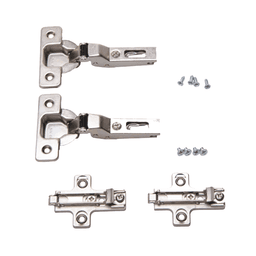 Inset Door Hinge Kit for KV Pocket Door Slides for 3/4" Door Thickness, 3/4" Cup Diameter, Free-Swinging, Nickel