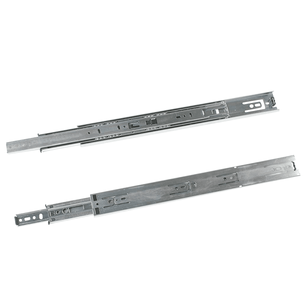 8405 Drawer Slide with 100lb Capacity, Overtravel Extension, Side-Mount, Anochrome, 12", Polybag