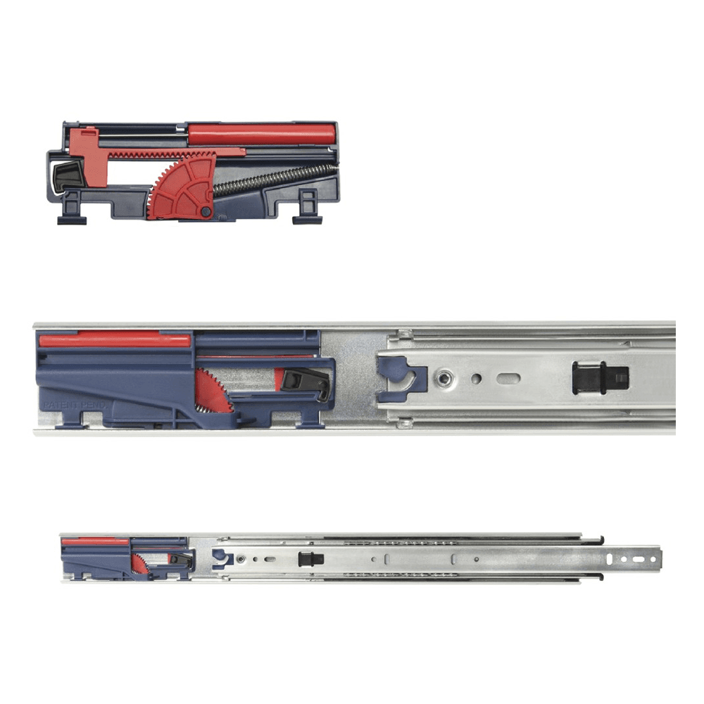 8450FM Drawer Slide with 100lb Capacity, Full Extension, Side-Mount, Soft-Closing, Anochrome, 18", Bulk Box
