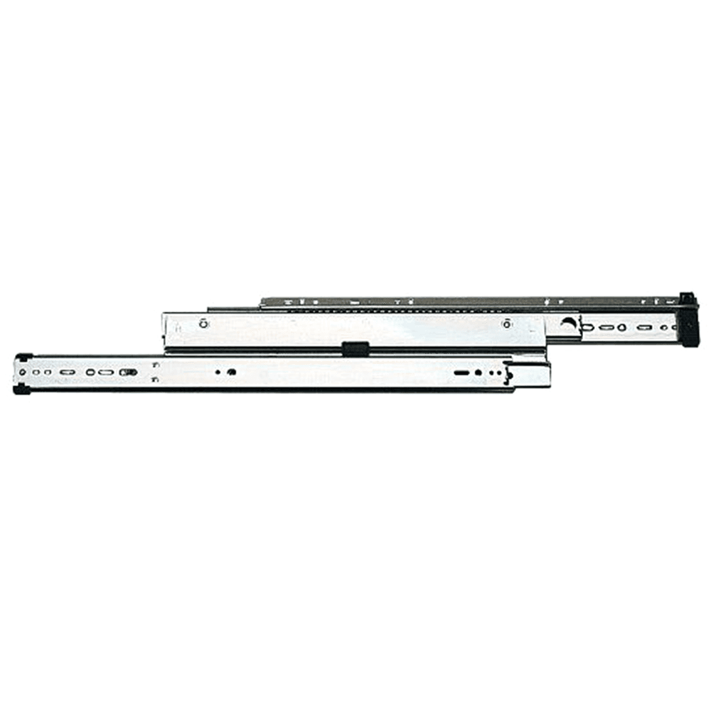 8505 File Drawer Slide with 150lb Capacity, 1-1/2" Overtravel Extension, Side-Mount, Anochrome, 28", Polybag