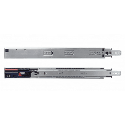 8655FM Heavy-Duty Drawer Slide with 140lb Capacity, Overtravel Extension, Side-Mount, Soft-Closing, Zinc, 18