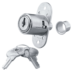 KV984 Disc Tumbler Plunger Lock, Polished Nickel, Keyed-Alike