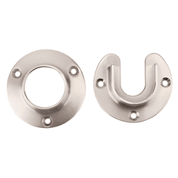 1-5/16" Pole Sockets, Brushed Nickel, 1 Open, 1 Closed