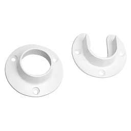 1-5/16" Pole Sockets, White, 1 Open, 1 Closed