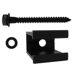 Barn Door Flat Rail Bracket Kit, Black Finish