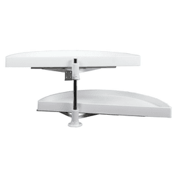27-7/8" Half-Moon 2 Tray Lazy Susan, White