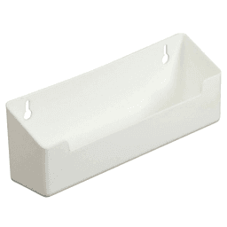 8-5/8" White Standard Sink Tip-Out Tray Without Tab Stop