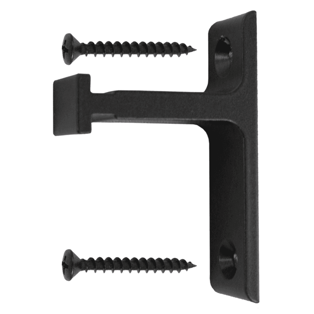 Barn Door Round Track Long bracket, Wall Mount, Black Finish