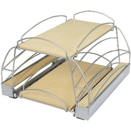 25-1/2" Pot/Pan Caddy Pullout Organizer, Birch/Frosted Nickel