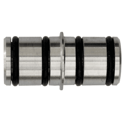 Barn Door Round Rail Connector, Satin Nickel Finish