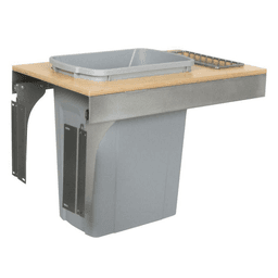 Single 35 QT Top-Mount Waste Container, Platinum