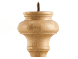 4" Wide x 4" High Turned Bunn Foot, Alder