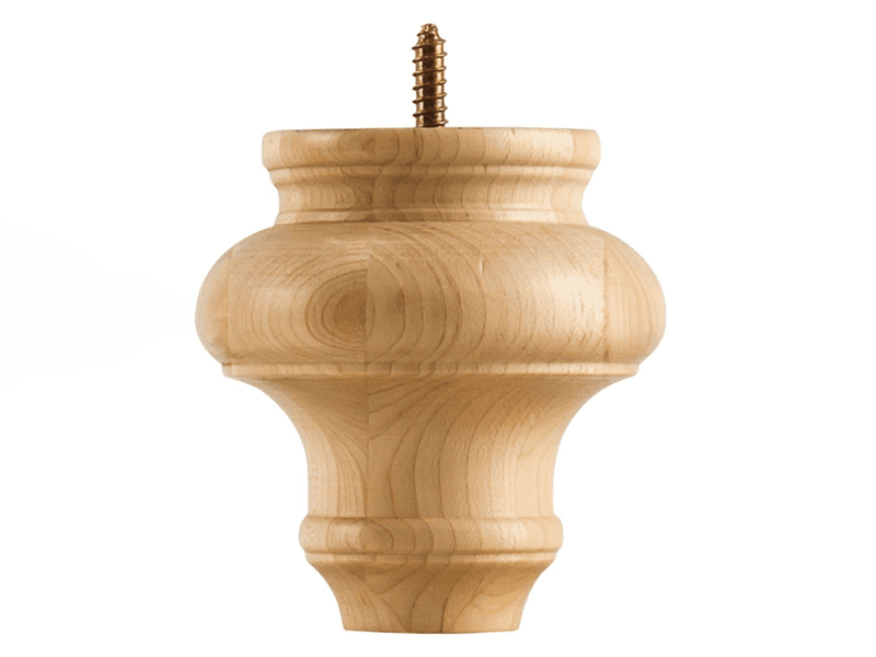 4" Wide x 4" High Turned Bunn Foot, Maple