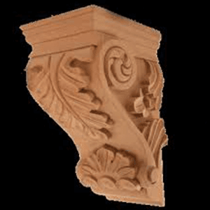 10" x 4-5/8" x 5-1/4" Small Acanthus Corbel, Maple