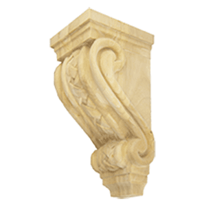 10" x 4-1/2" x 5" Basket Weave Corbel, Rubberwood