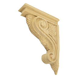 9" x 3" x 12" Narrow Grape Corbel, Rubberwood