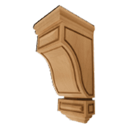 10" x 4-1/2" x 5" Small Mission Corbel, Rubberwood