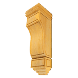 22" x 6-3/4" x 7-3/4" Large Mission Corbel, Rubberwood