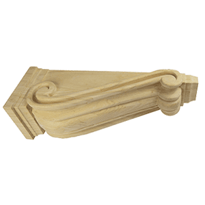 10" x 4-1/2" x 5-1/4" Small Traditional Corbel, Red Oak