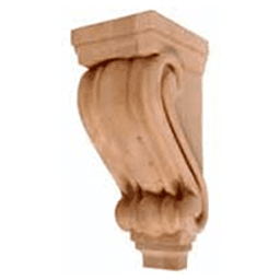 14" x 5" x 7" Medium Traditional Corbel, Alder