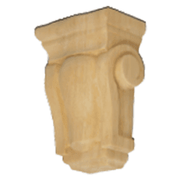 4-1/4" x 2-7/8" x 1-3/4" Mini Traditional Corbel, Alder