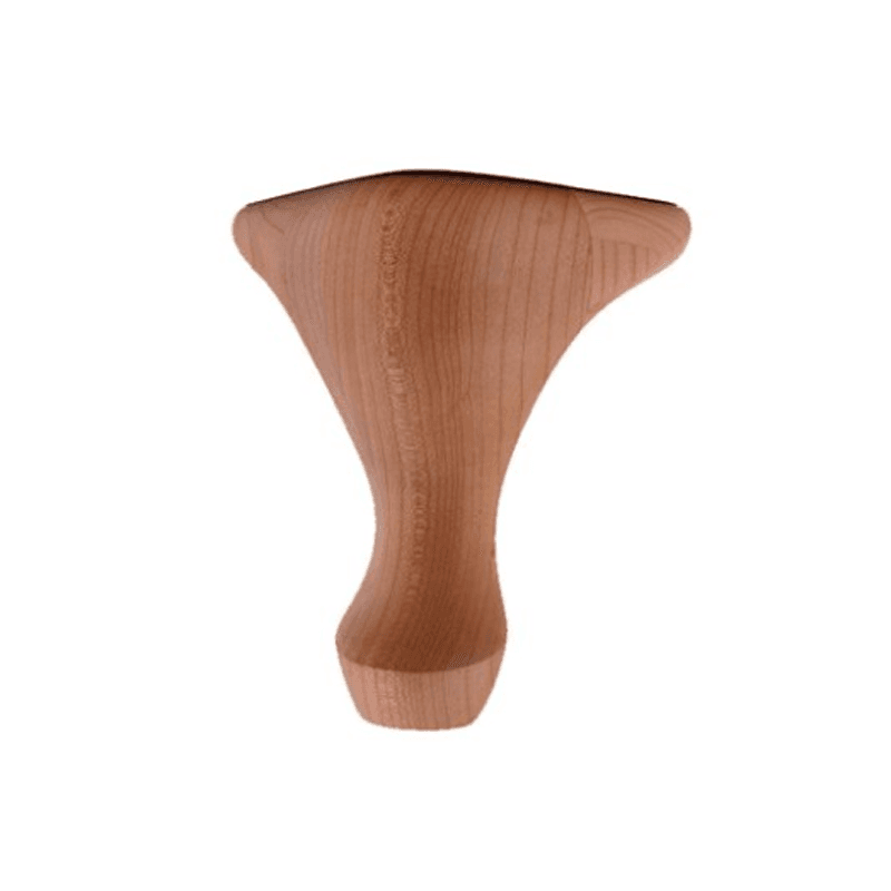 4" x 4" x 6" Queen Anne Leg, Rubberwood
