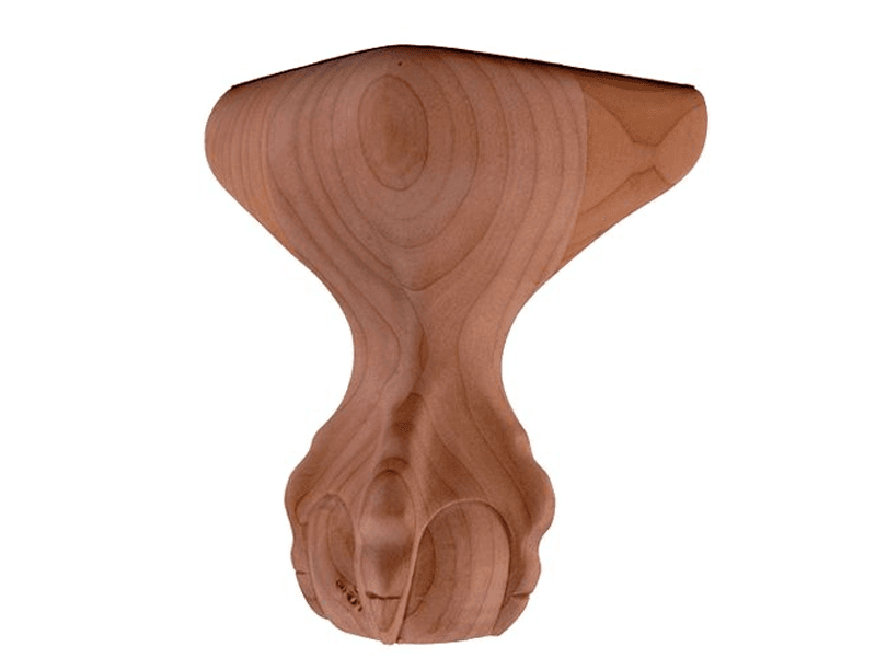 4-1/8" x 4-1/8" x 6" Ball Claw Leg, Red Oak
