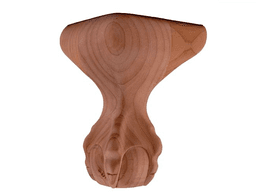 4-1/8" x 4-1/8" x 6" Ball Claw Leg, Red Oak