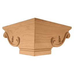 8-1/4" x 8-1/4" x 4" Pedestal Corner Foot, Maple