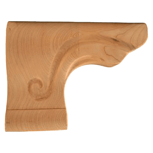 6" x 6" x 4" Left Pedestal Foot, Rubberwood