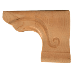 6" x 6" x 4" Right Pedestal Foot, Rubberwood