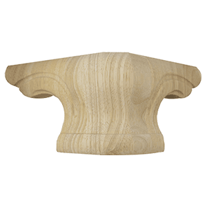 5-1/2" Wide x 4" High Rounded Pedestal Corner Foot, Alder
