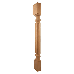 3-1/2" x 1-3/4" x 35-1/4" Half Reed Post, Rubberwood