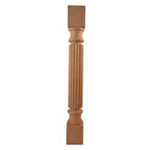 3-1/2" x 3-1/2" x 35-1/4" Rope Post, Rubberwood