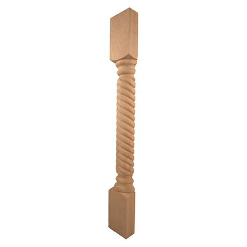 3-1/2" x 1-3/4" x 35-1/4" Half Rope Post, Alder