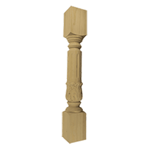 5" x 5" x 36" Acanthus Post, Red Oak