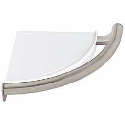 Decor Assist Contemporary Corner Shelf with Assist Bar, Brilliance Stainless Steel