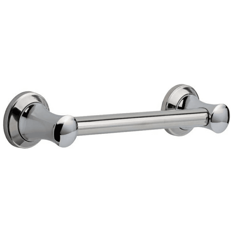 12" Transitional Decorative Grab Bar, Polished Chrome