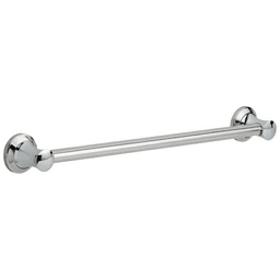 24" Transitional Decorative Grab Bar, Polished Chrome