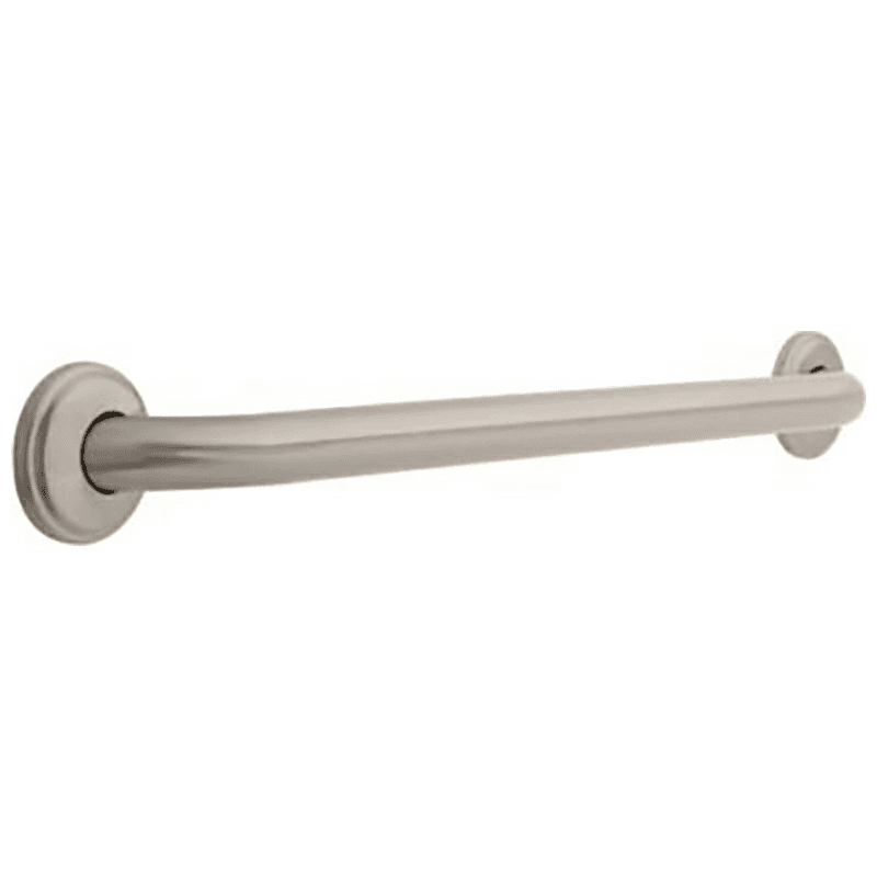 Centurion 24" x 1-1/4" Concealed Mount Grab Bar with Decorative Flange, Satin Nickel