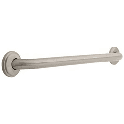 Centurion 24" x 1-1/4" Concealed Mount Grab Bar with Decorative Flange, Satin Nickel