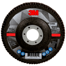 4-1/2" 80+ Grit No Holes 769F Flap Sanding Disc, Ceramic on Polyester
