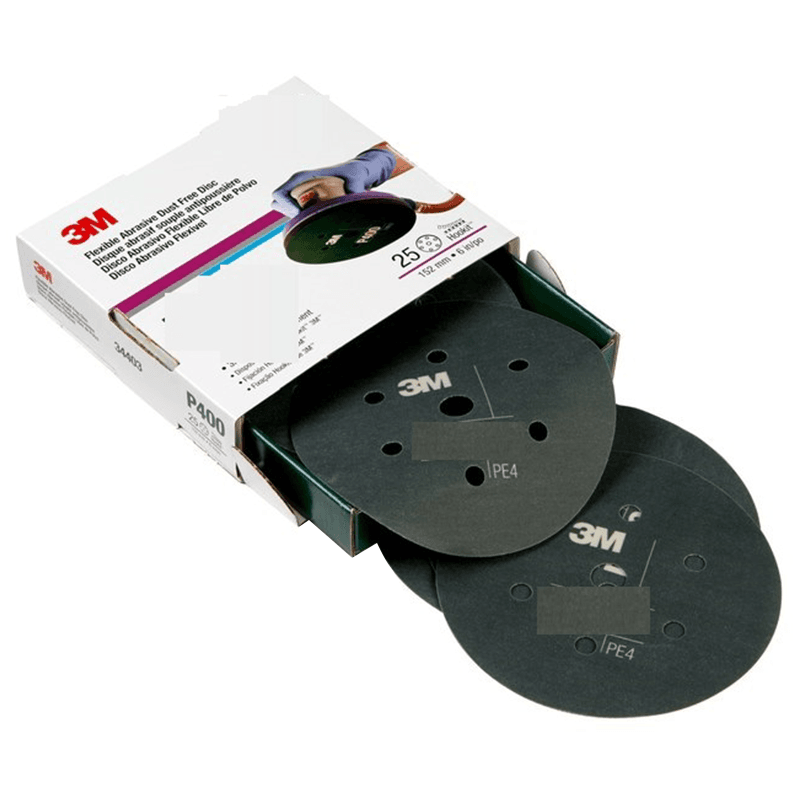 6" Hookit 320 Grit 7 Holes 270J Flexible Abrasive Disc, Aluminum Oxide on Film
