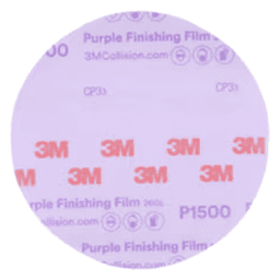 6" Hookit P1500 Grit No Holes 260L Finishing Film Disc, Aluminum Oxide on Polyester Film (50 Per Carton)