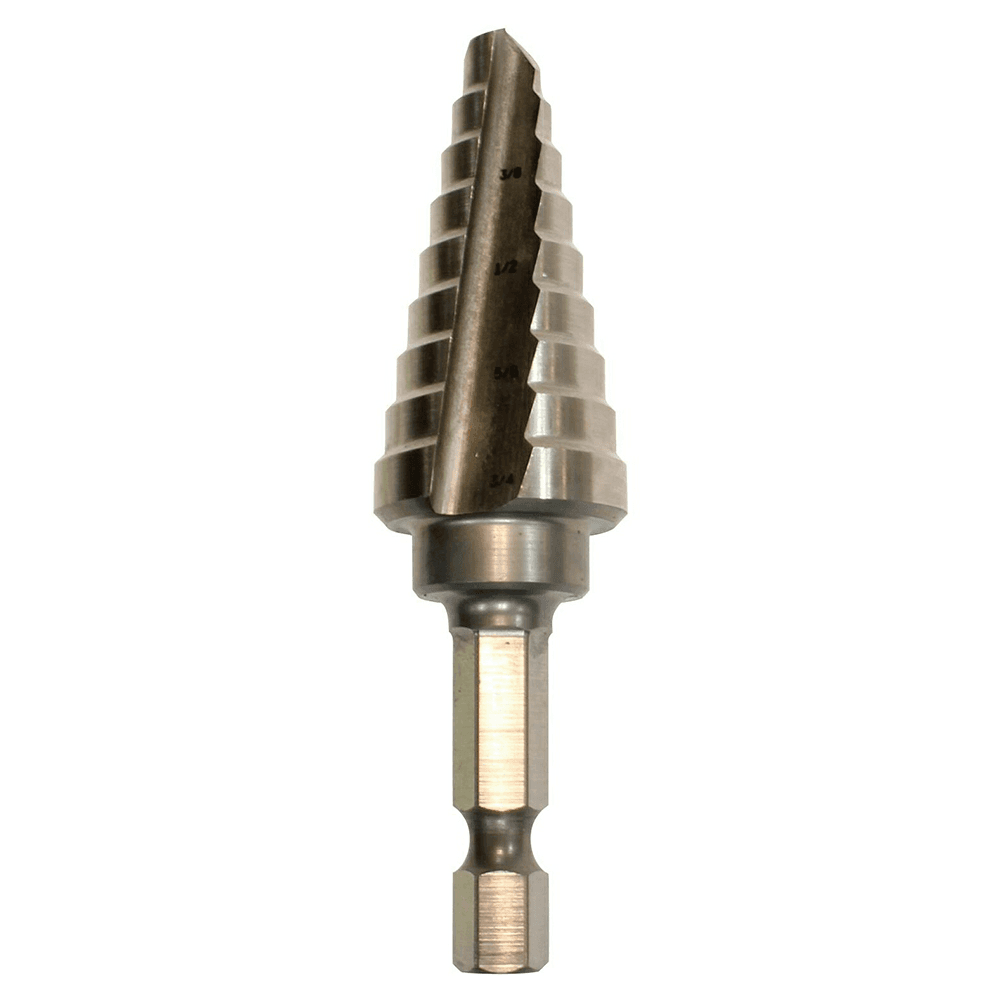 1/4" - 3/4" High Speed Steel Step Drill Bit, 1/4" Shank