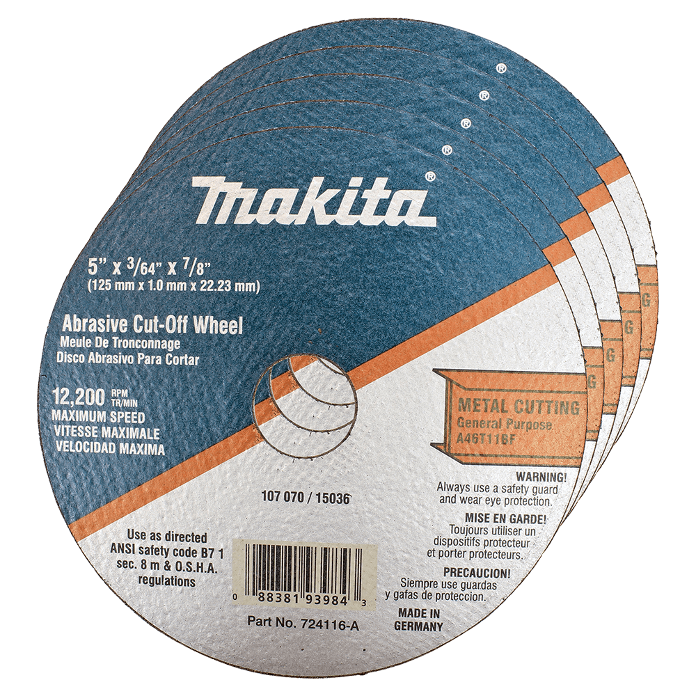5" 46 Grit Super Thin Cut-off Wheel, Aluminum Oxide (25/Pack)