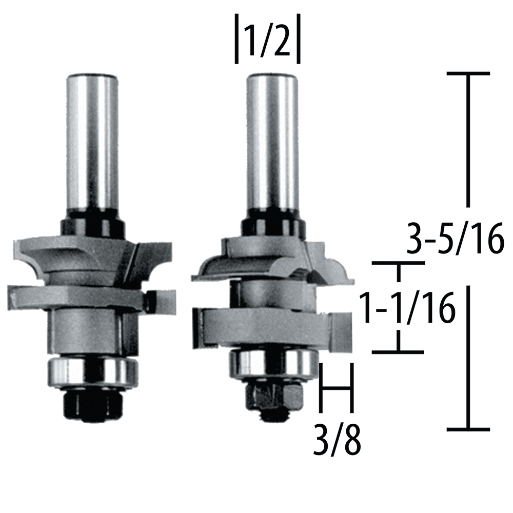 Router Bit Stile/Rail, Ogee, 2 Flute, 1/2" SH, C.T.