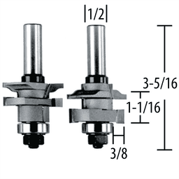 Router Bit Stile/Rail, Bead, 2 Flute, 1/2" SH, C.T.